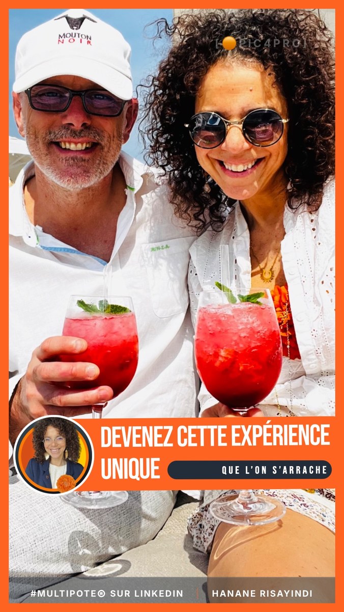 Hanane Risayindi et son compagnon en vacances, lunettes de soleil et cocktails, symbole de l'expérience que l'on s'arrache